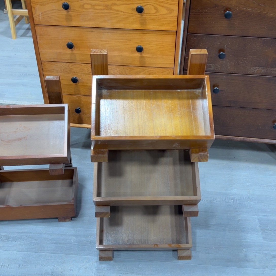 实木抽屉款瑕疵果蔬架胡桃色