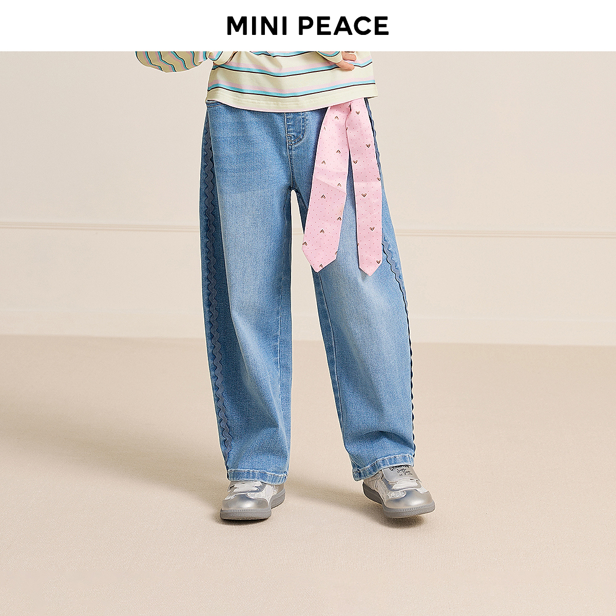 MINIPEACE太平鸟童装女童牛仔裤春季新款儿童香蕉裤子女宝长裤