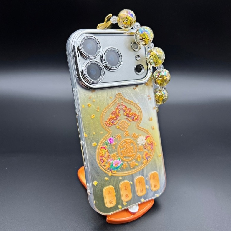 来财葫芦适用苹果17华为vivo/oppo小米iPhone17精孔羽纹手机壳