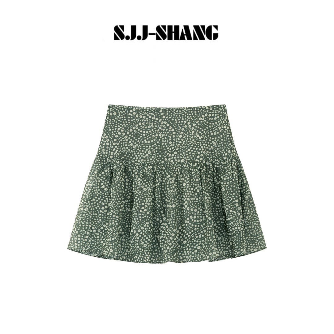 SJJ-SHANG【森林碎花】25ss新品桑蚕丝时尚半身裙百搭气质q134774p
