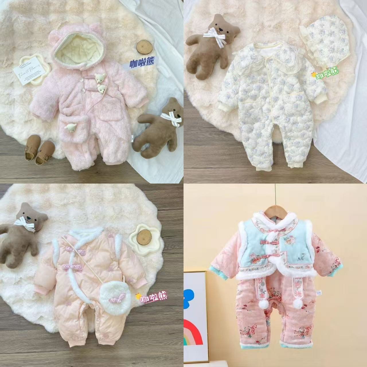 【101-109】冬款女宝宝连体棉服组合