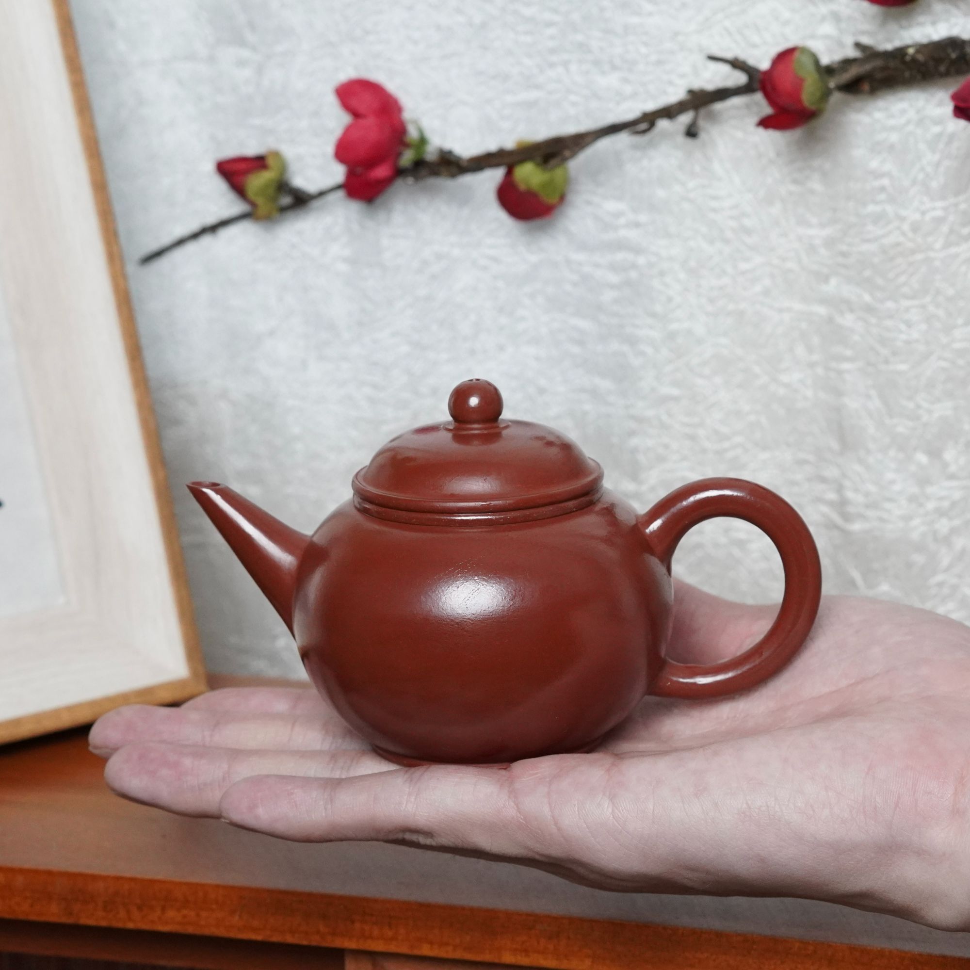 潮州手拉壶大红袍水平壶手工大容量原矿朱泥手制家用茶壶