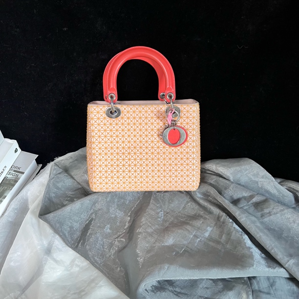95新 DIOR/迪奥 迪奥手提单肩斜挎包刺绣戴妃包通勤百搭女包