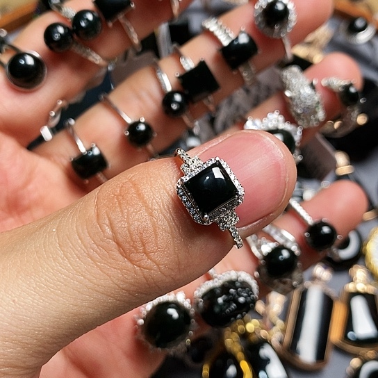 翡翠银S925镶嵌戒指