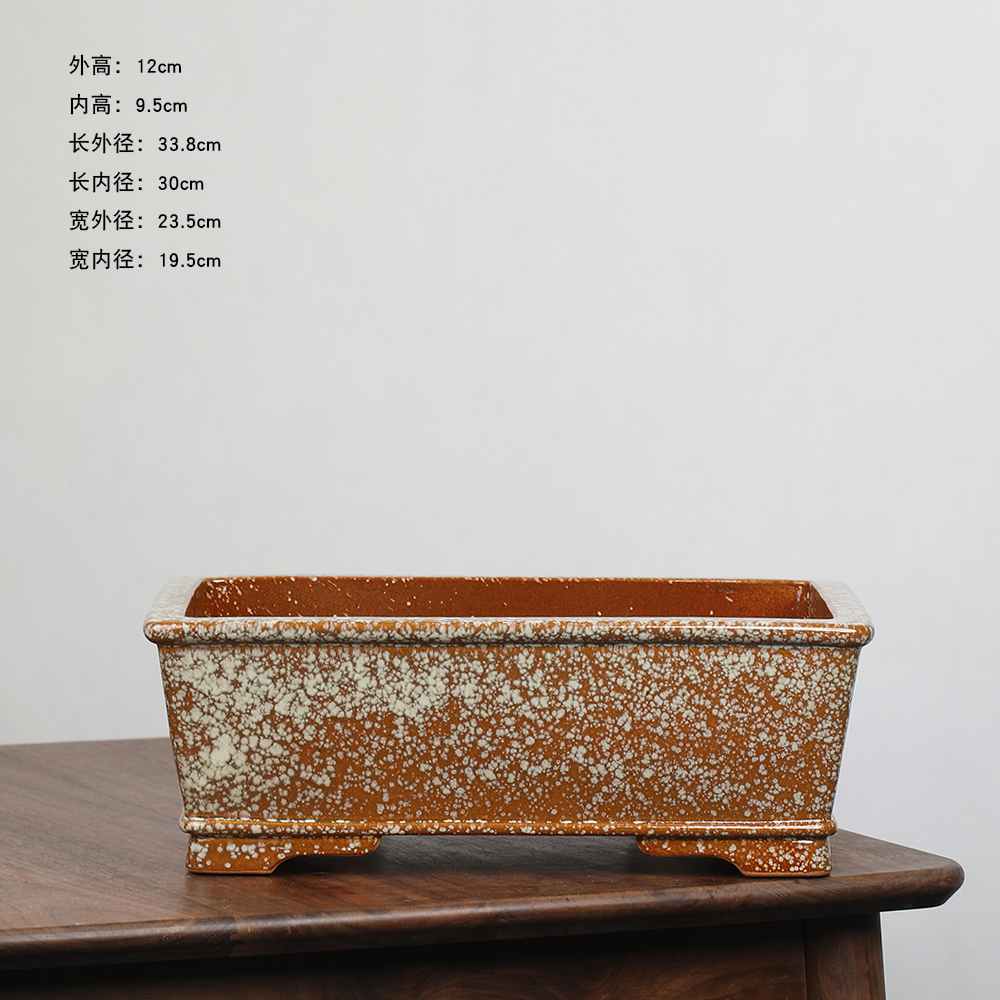 千禾紫砂宜兴精品手工原矿高温长方马槽适合室内花卉植物盆景盆栽
