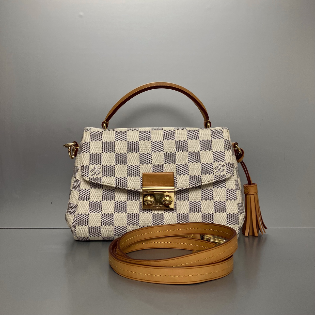 95新 LouisVuitton/路易威登 LV白棋盘格 流苏邮差 97新