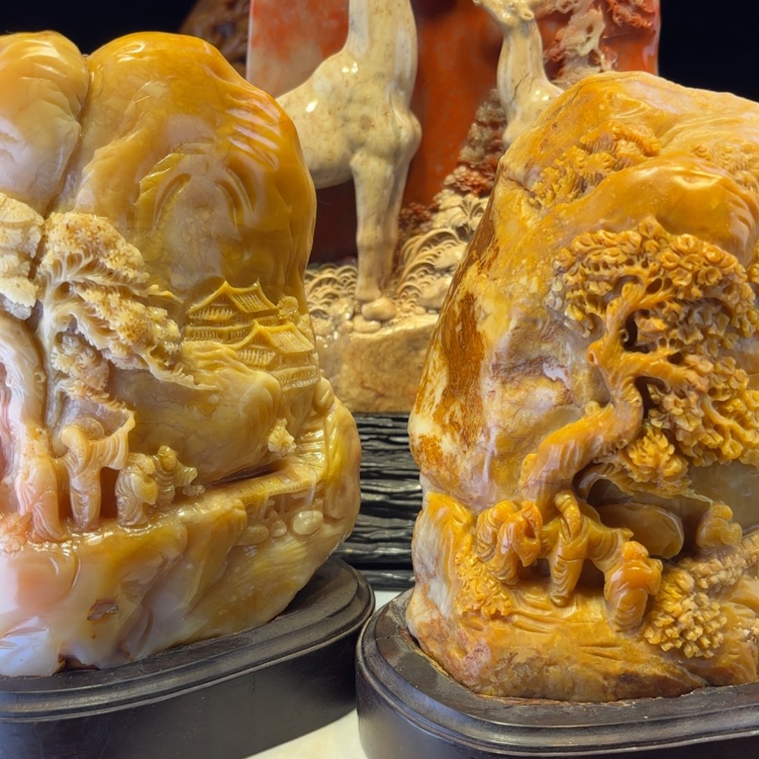 逍***明老挝石摆件非常好看