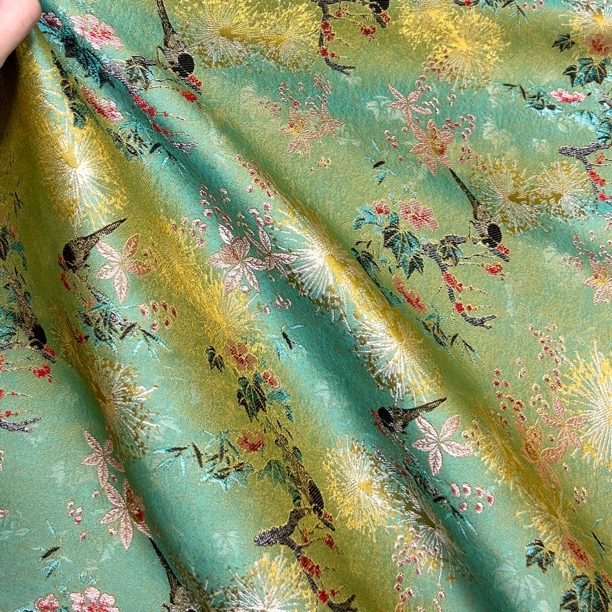 【烟花喜鹊】新款人丝幻彩蜀锦新中式国风服装提花面料