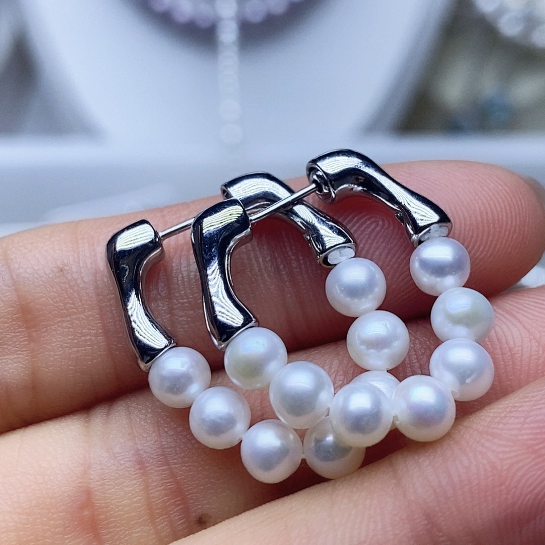 未镶嵌耳钉淡水珍珠