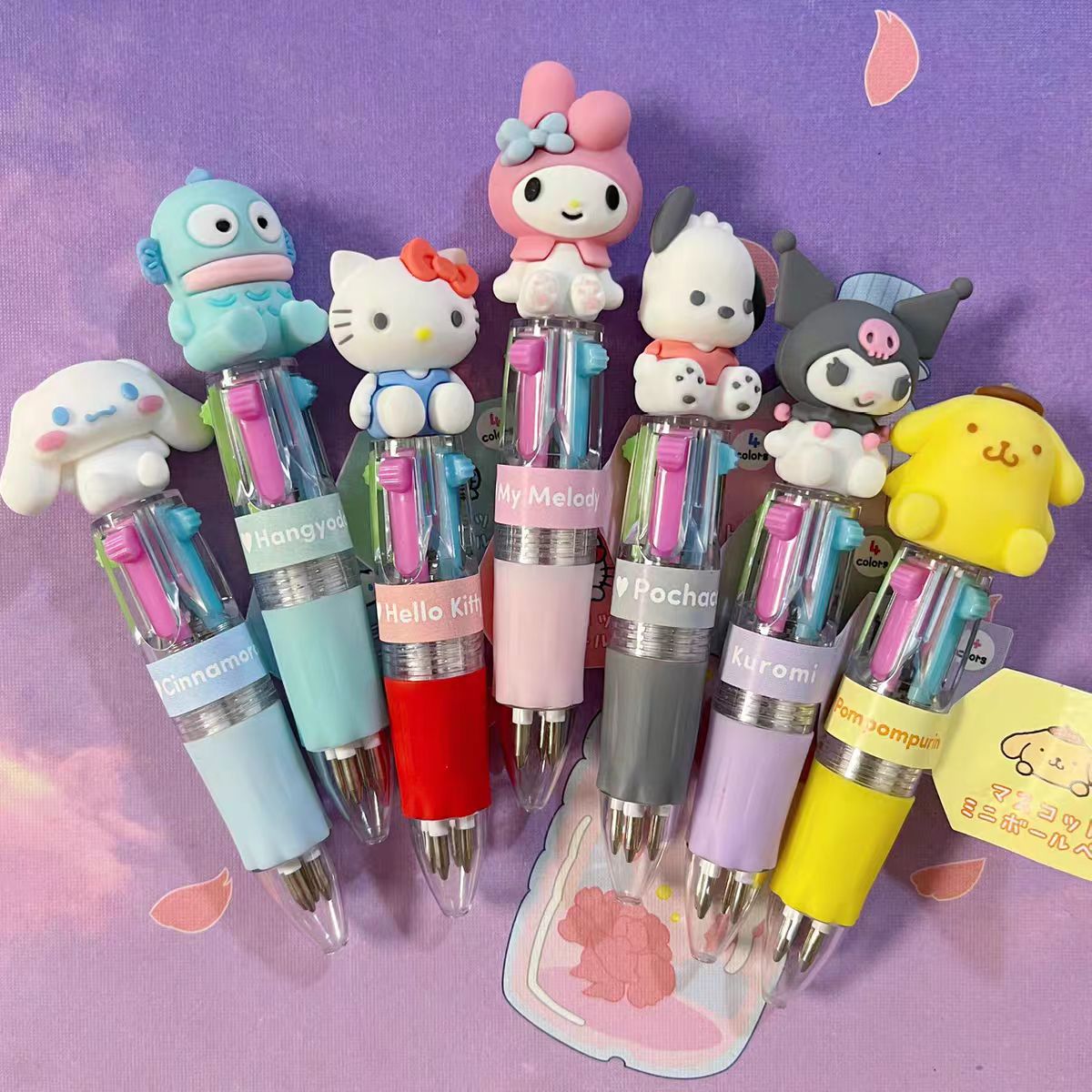 新款三丽鸥美乐蒂kt限定立体玩偶头迷你模块4色圆珠笔