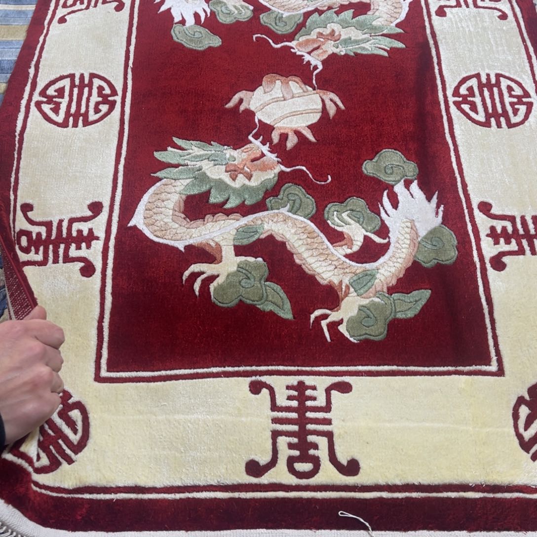 羊毛60×90纯手工蚕丝挂毯