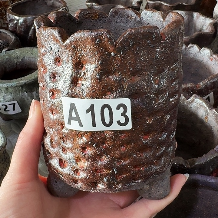 8×12粗陶手工制作多肉花盆