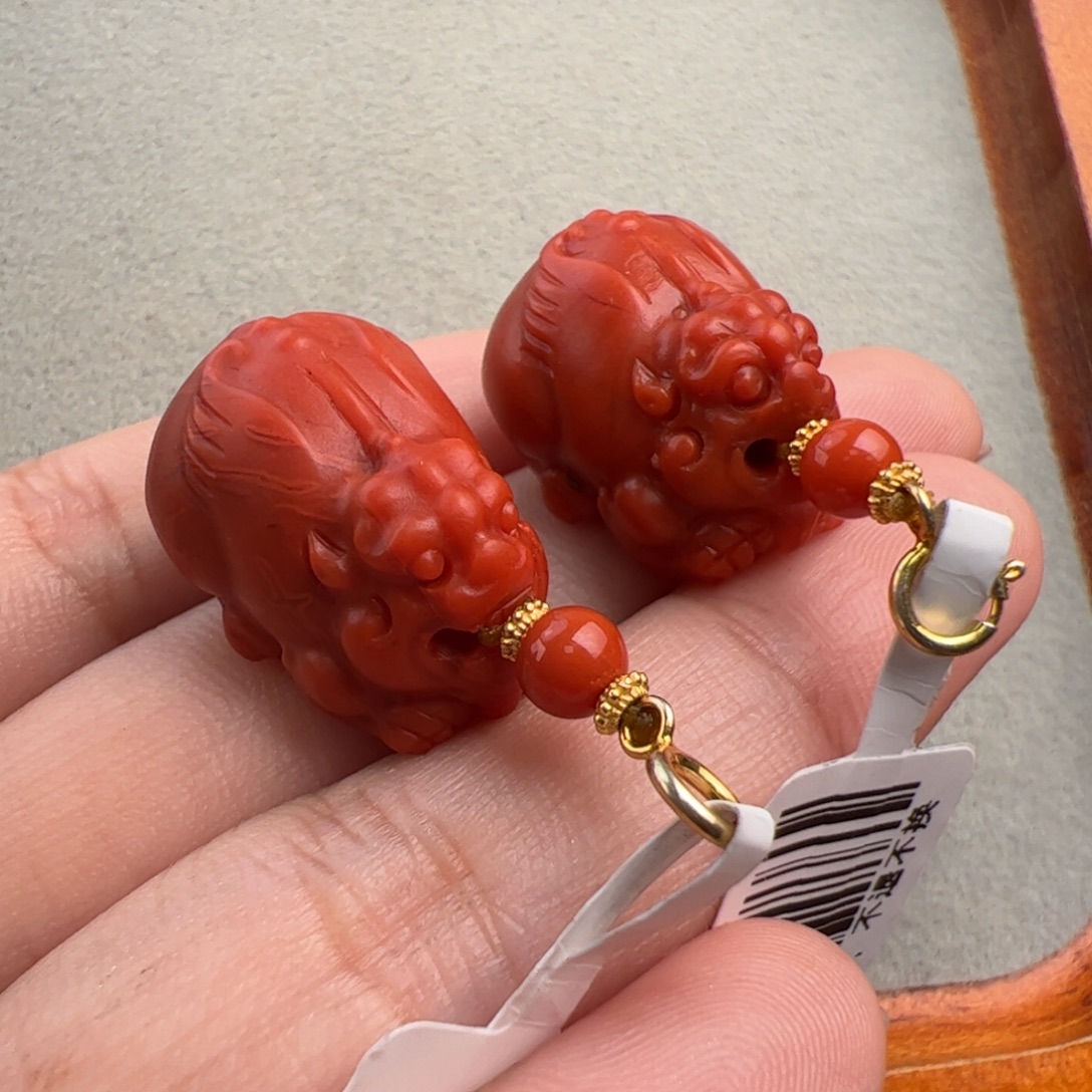 南红玛瑙银S925镶嵌（貔貅吊坠23*15多样性发一）