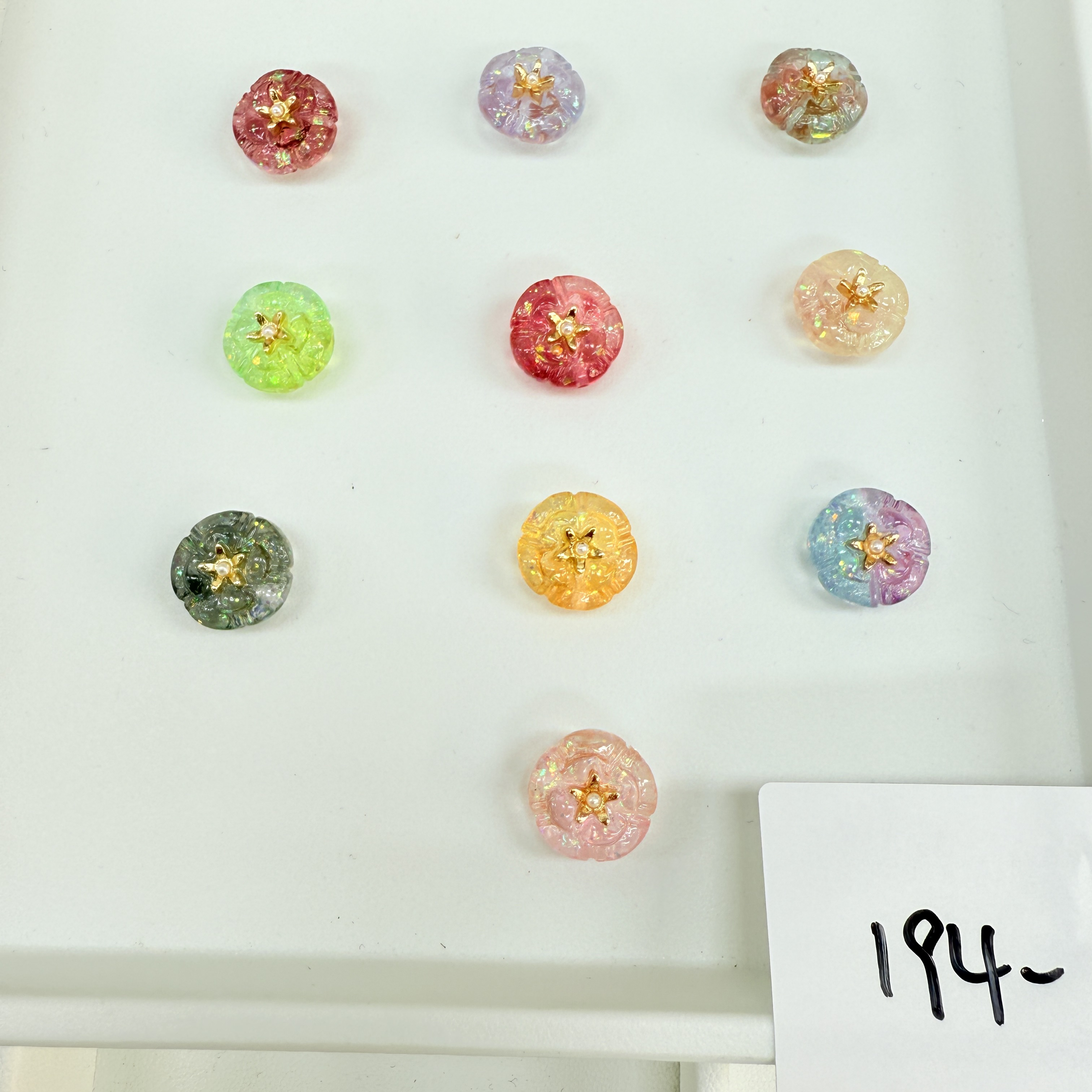 韩国胶定制款194 透色糖果纸圆盘合金珍珠五角星通孔 DIY手工配件