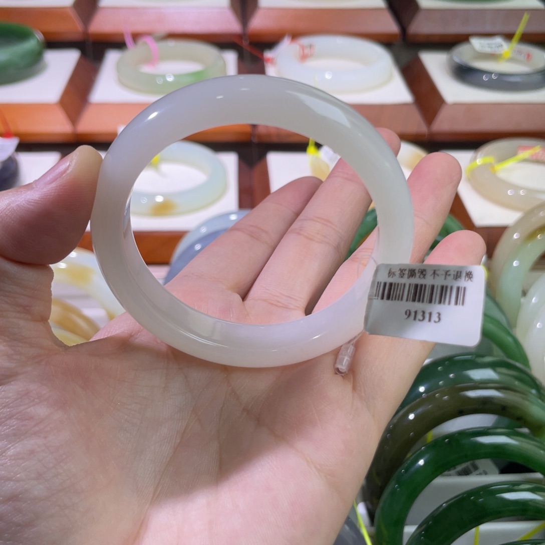 和田玉手镯未镶嵌21 52 53