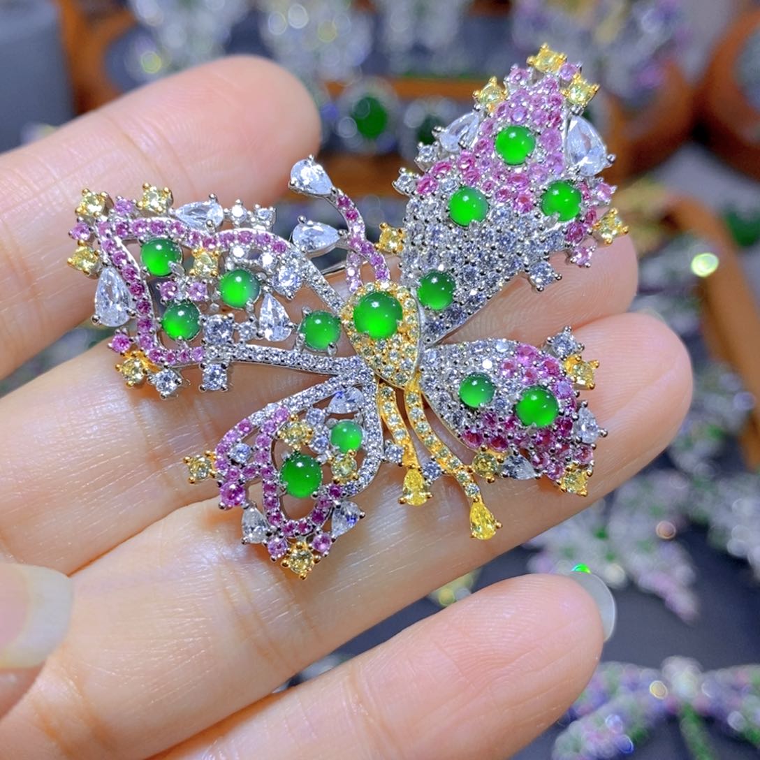 翡翠颈饰合金天然翡翠