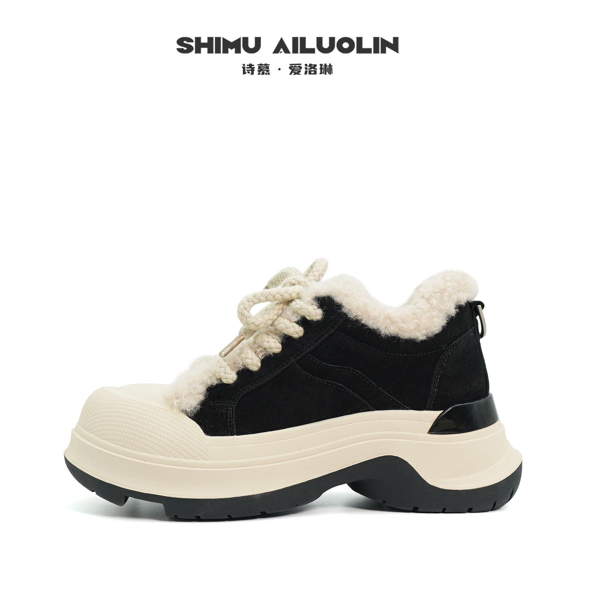 诗慕·爱洛琳 【悉尼雪岸】防滑休闲透气厚底复古百搭秋冬加绒休闲鞋