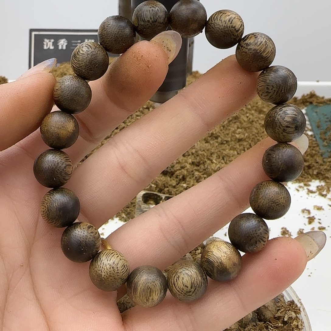 手串沉香乌身老料精品1.0  10克➕99沉浮