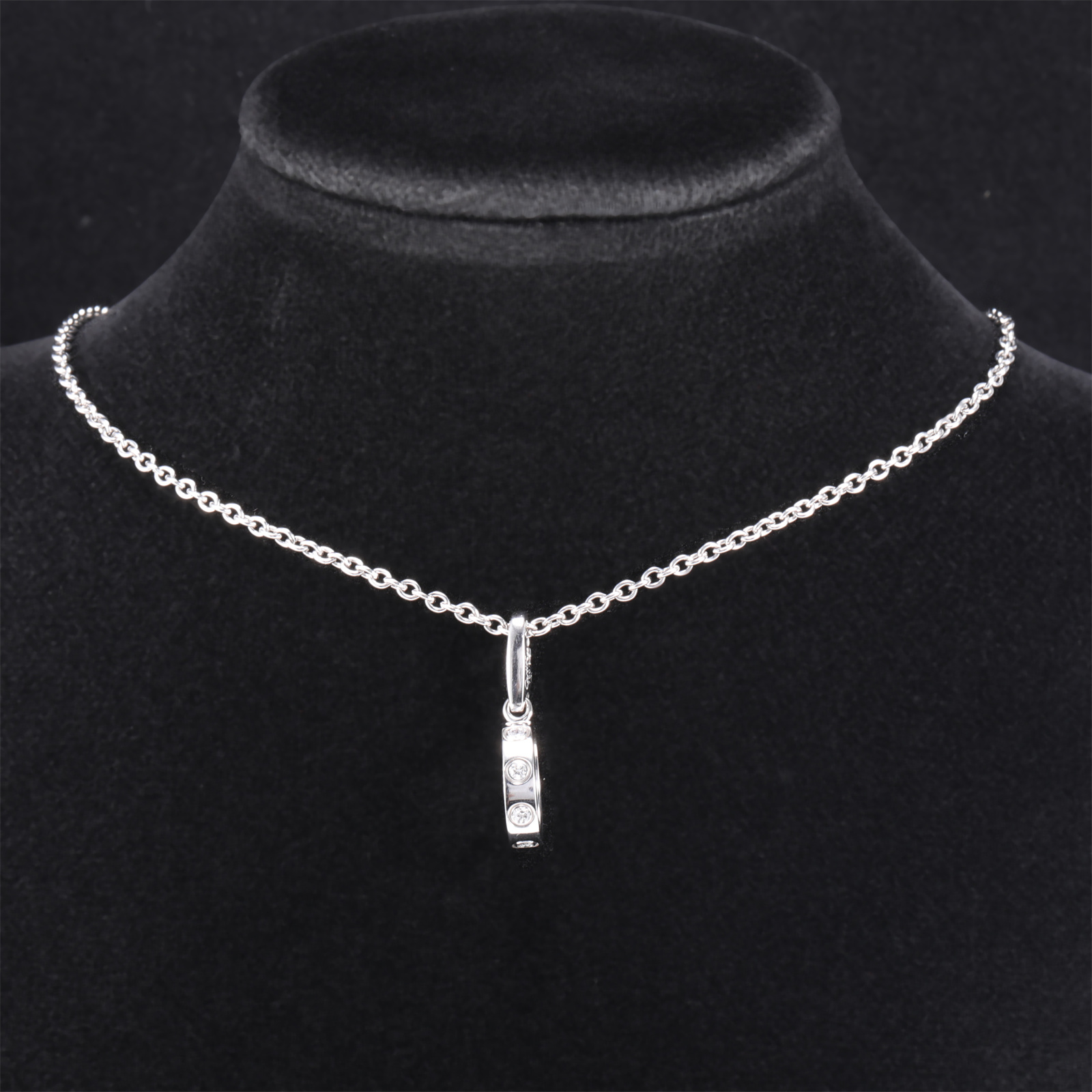 95新 Cartier/卡地亚 小花佳珊P244276036 18K白金/钻石 项链