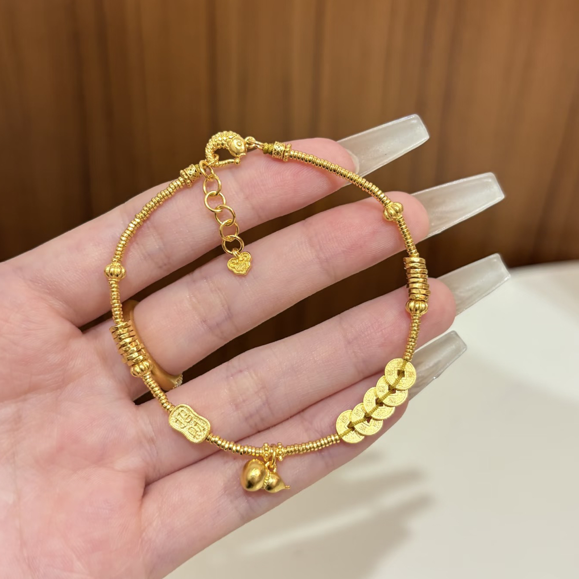 合金手链 合金 【五帝钱葫芦】女款新中式轻奢小众气质百搭手饰