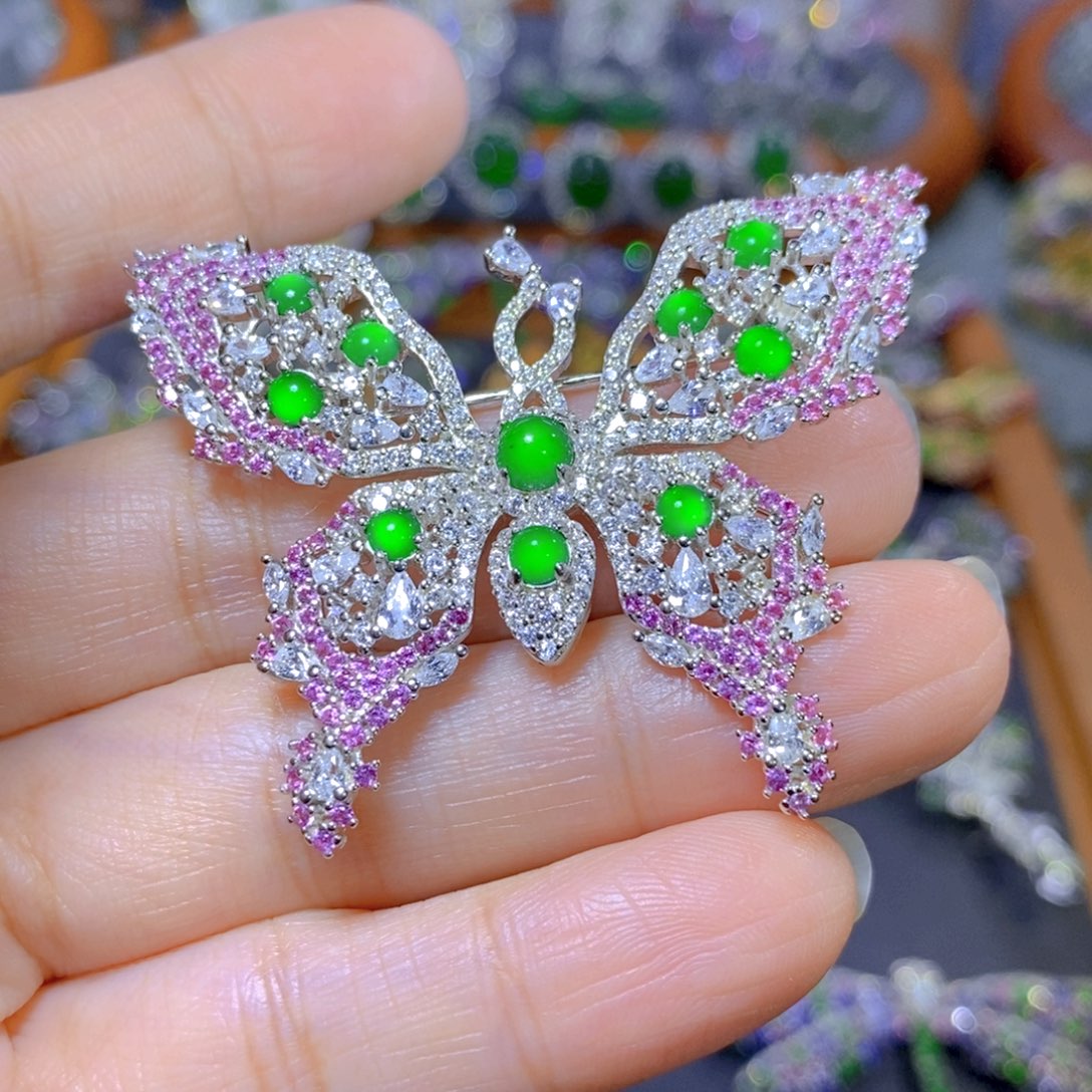 翡翠颈饰合金天然翡翠