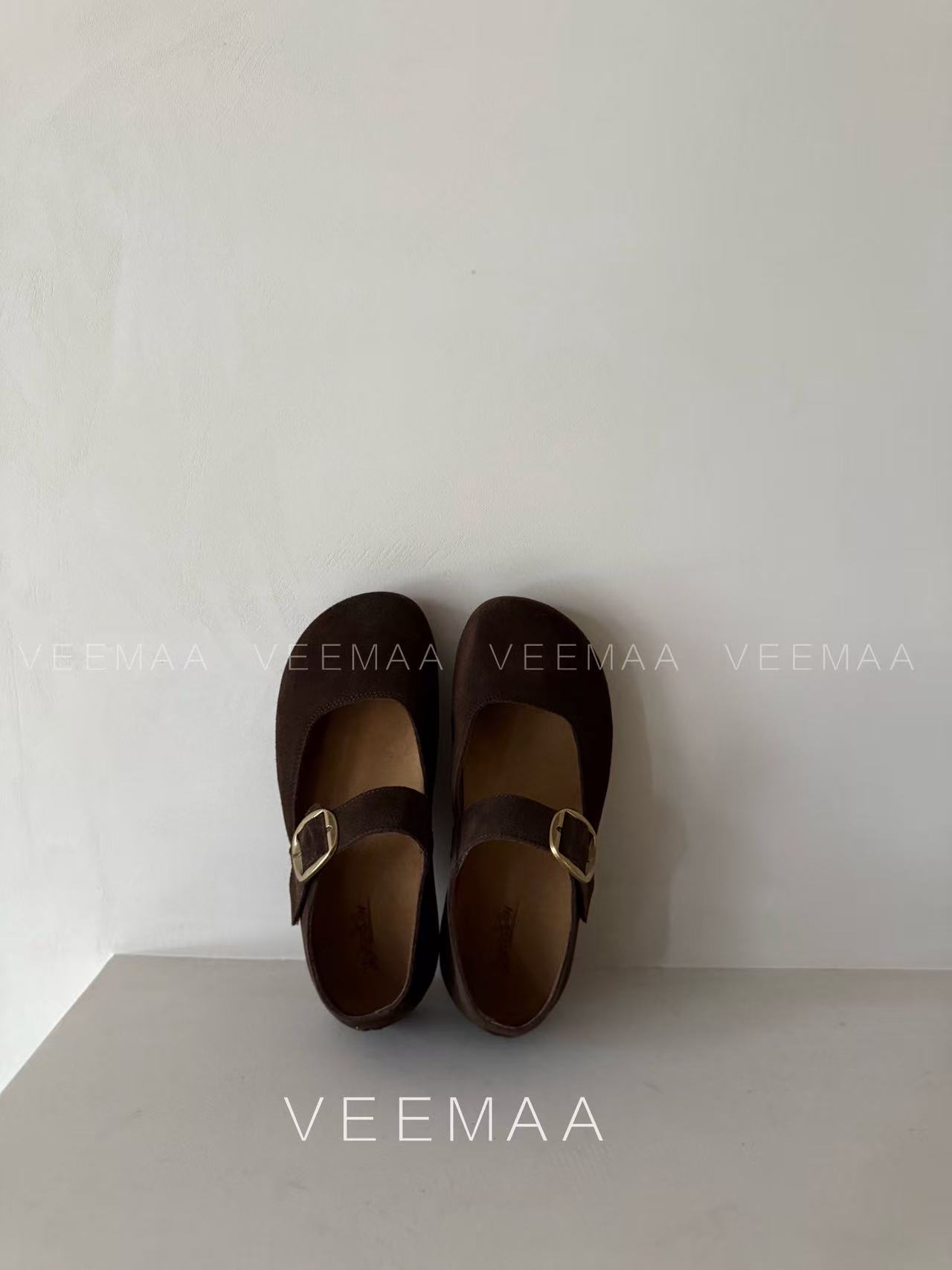 【Veemaa】主播同款咖色豆豆博肯鞋