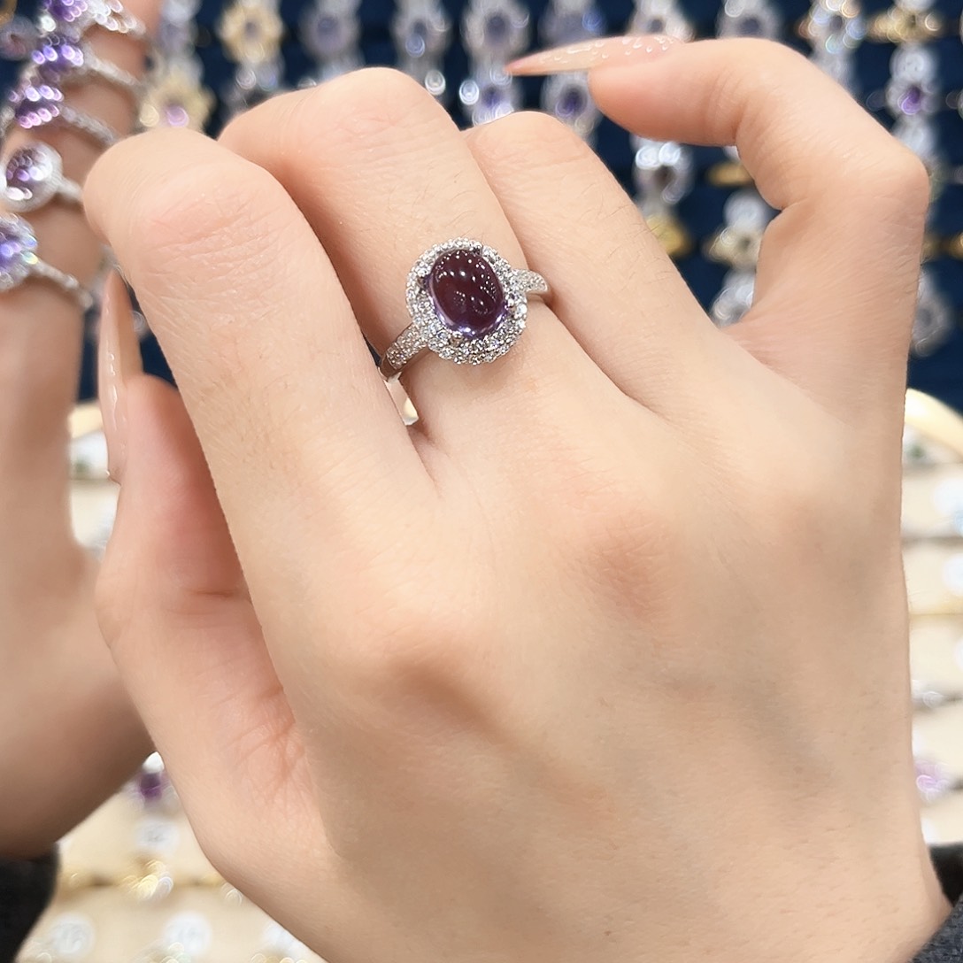 紫晶女款银S925镶嵌阳*戒指29