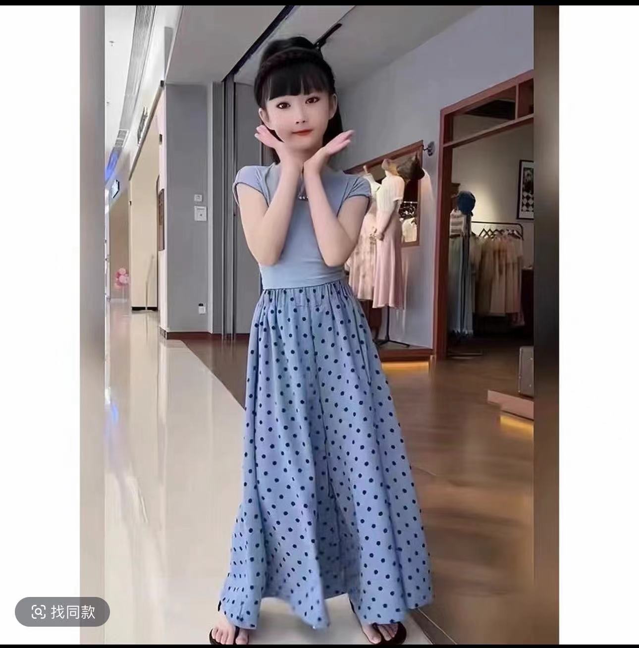 时尚女童夏季套装新款洋气女孩夏装两件套休闲印花韩版气质显瘦