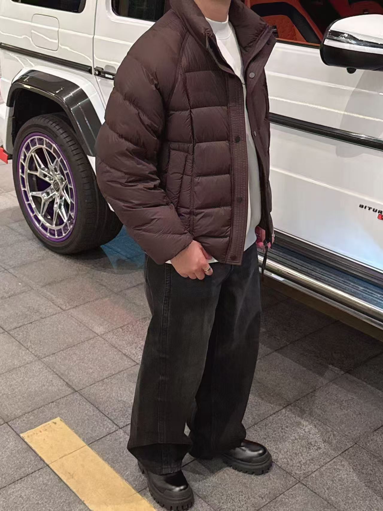 男士冬季时尚蓬松排骨保暖立领羽绒服8821