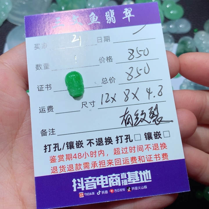 翡翠颈饰未镶嵌粤****彭天然翡翠貔貅