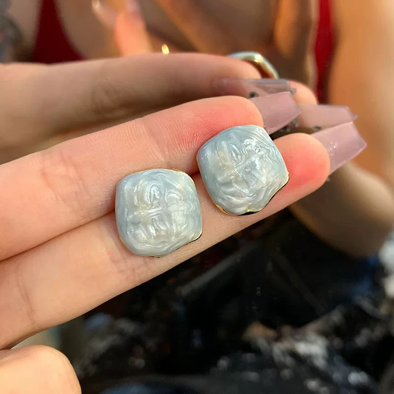 铜合金耳饰 蓝色晕染气质2025耳饰爆款气质显白耳钉  A319