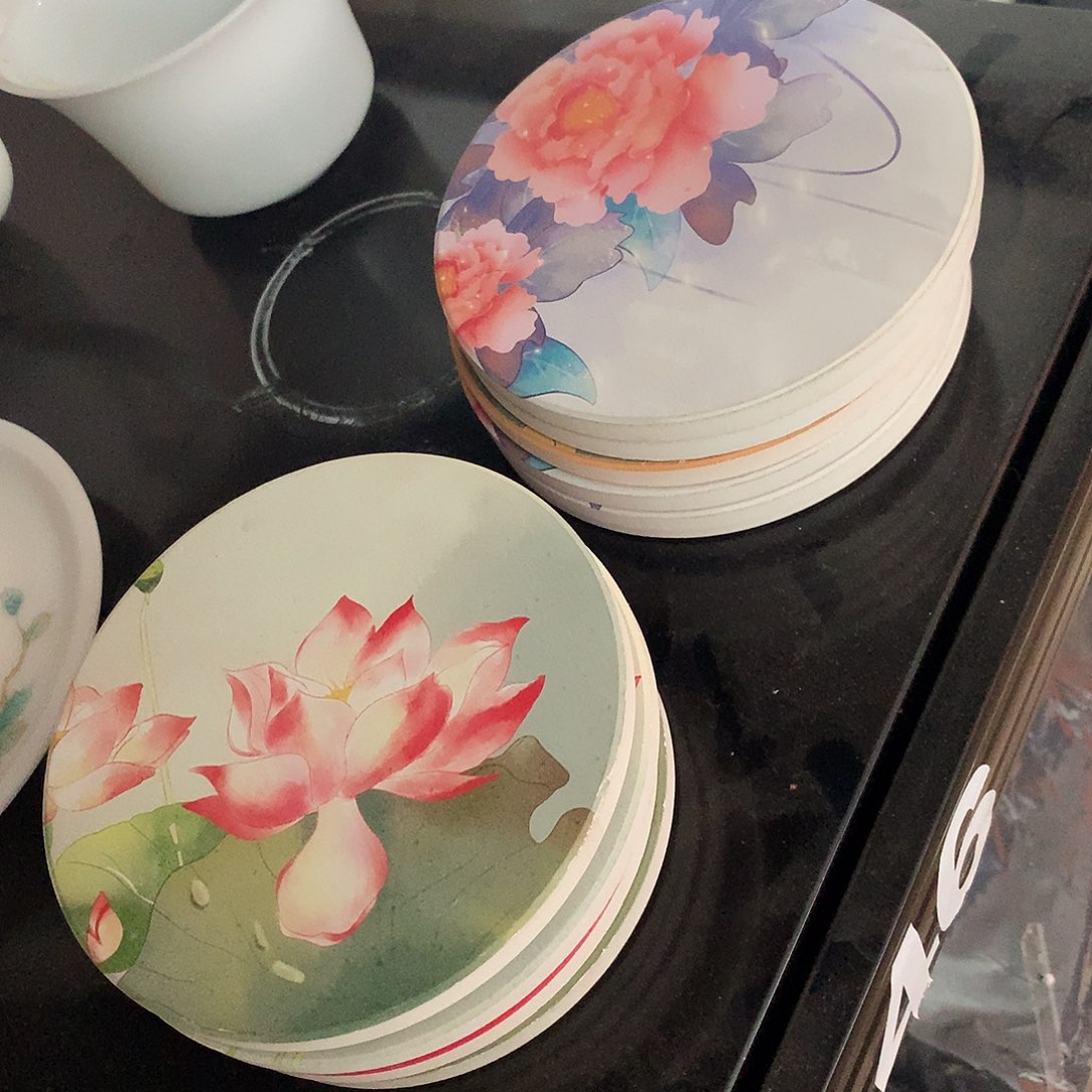 六个全瓷杯垫隔热垫