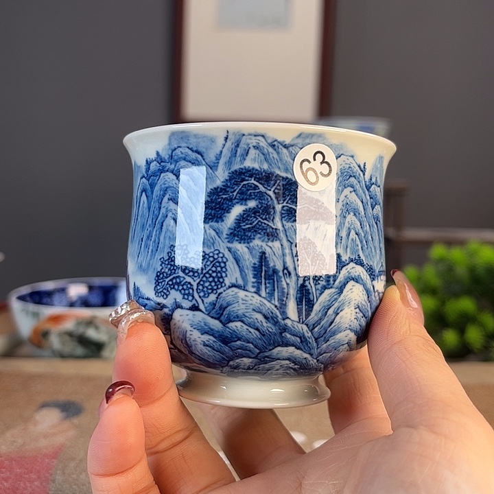 摆件景德柴烧茶杯多人