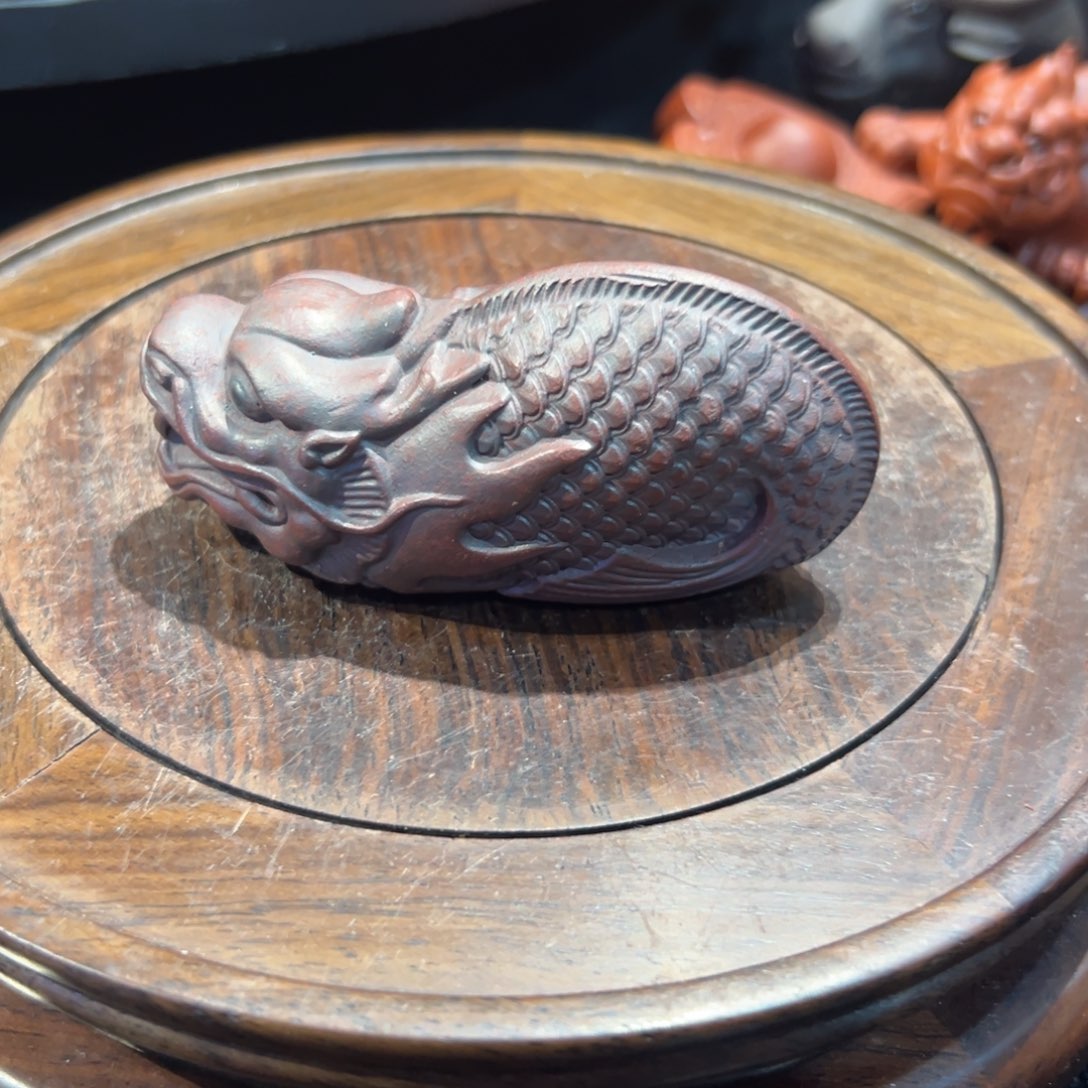 紫砂摆件古铜泥鱼化龙