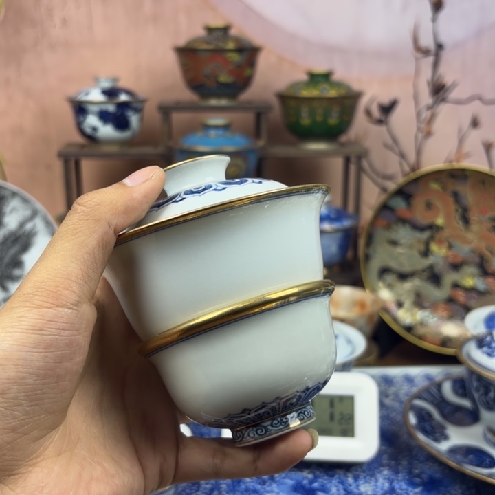 不***不盖碗陶景德镇手工手绘陶瓷