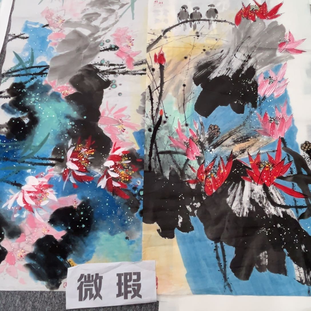 国画邢****哥微瑕绘画介意慎拍