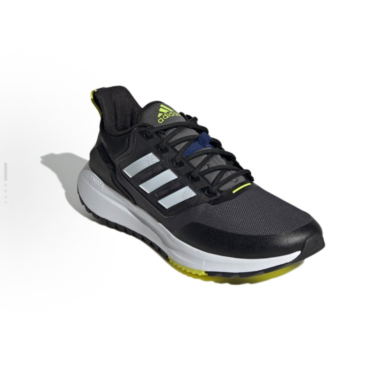 adidas 网布减震防滑耐磨轻便 低帮 休闲跑步鞋 男款黑白色H00496