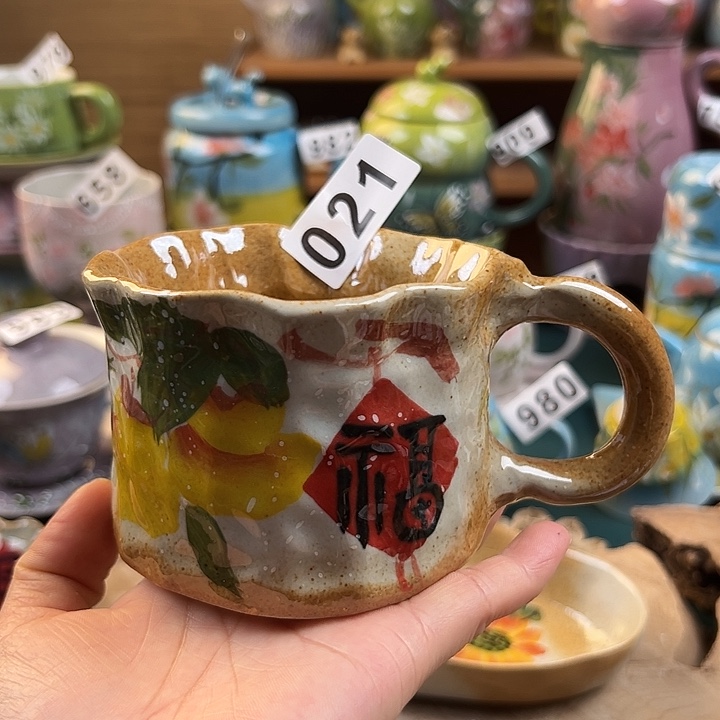 杯景德镇陶瓷手绘作品021