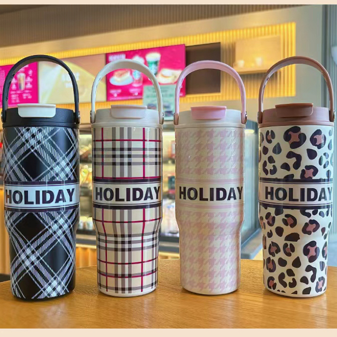 沐腾/贝特优美H-316随行双饮手提保温壶750ML(粉黑白咖/316)