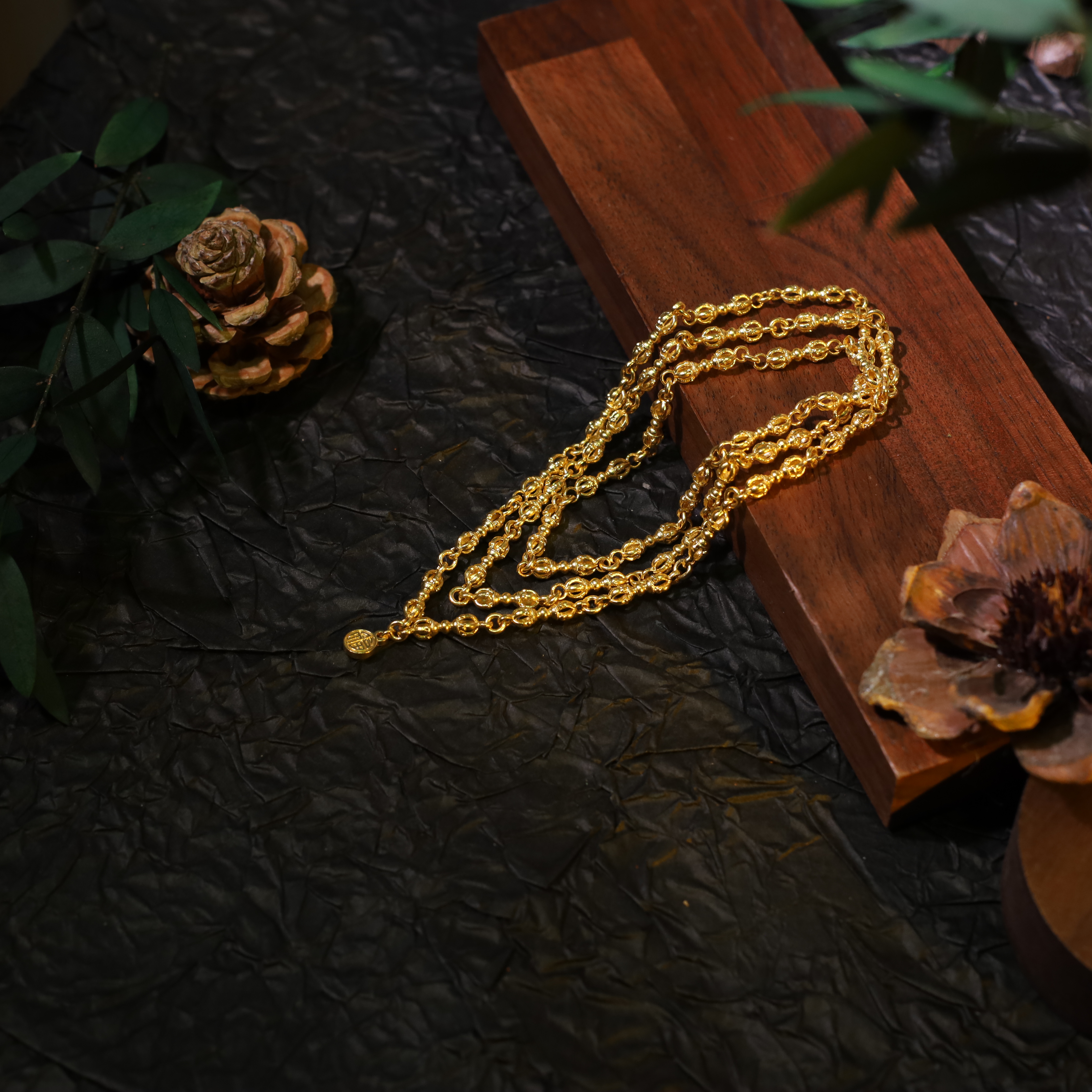 【金刚杵--多吉】古法金黄金项链