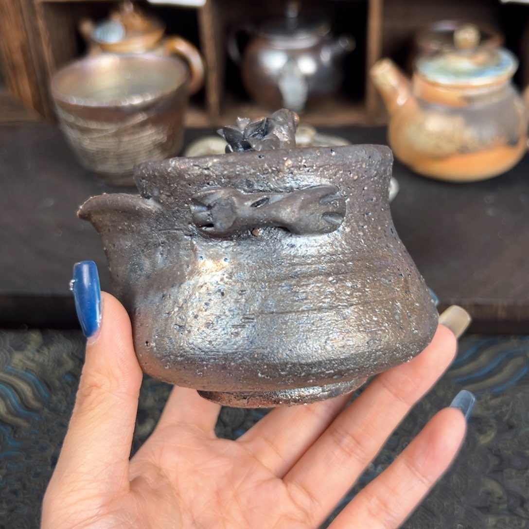 杯柴烧茶器铁胎宝瓶