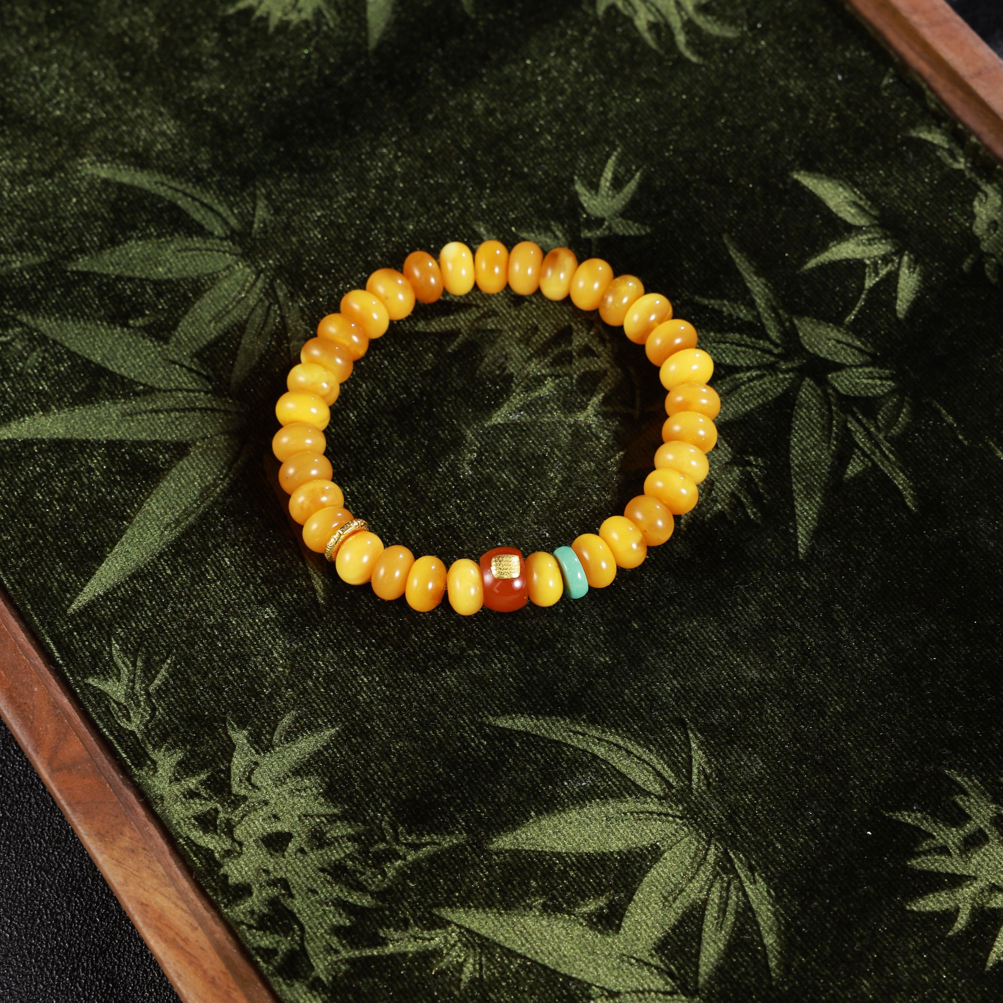 【蜜蜡安算】心如珠宝 蜜蜡算盘珠手串