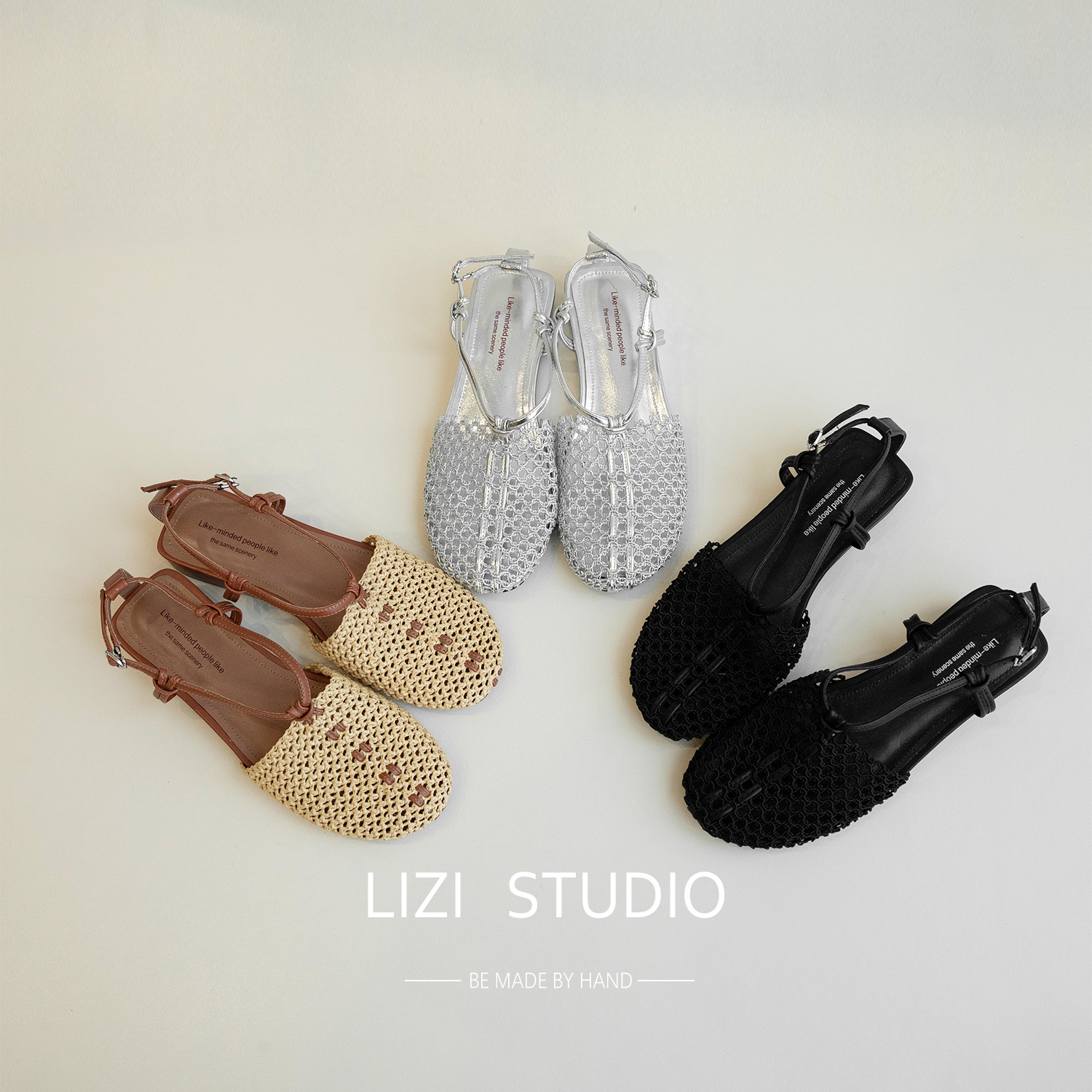 【栗子】2.5cm夏季小众设计感编织罗马风包头凉鞋