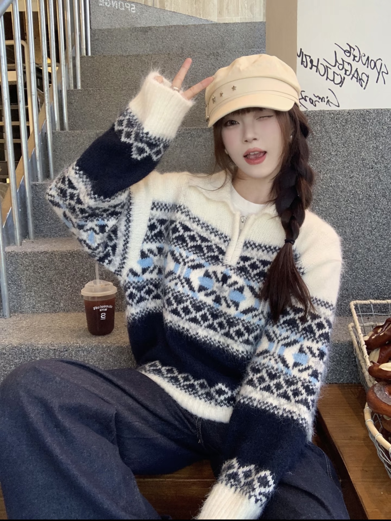 【A601-660号】秋冬季新款毛衣女百搭潮流羊毛开衫套头毛衣