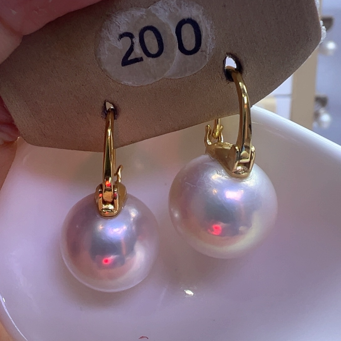 银S925镶嵌淡水珍珠耳饰
