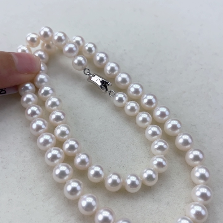 淡水珍珠颈饰银S925镶嵌8➕极光冷白炫彩高品