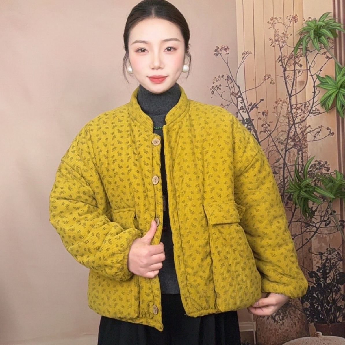 新款时尚韩版棉衣棉服加绒加厚宽松保暖一件过冬休闲洋气加大口袋