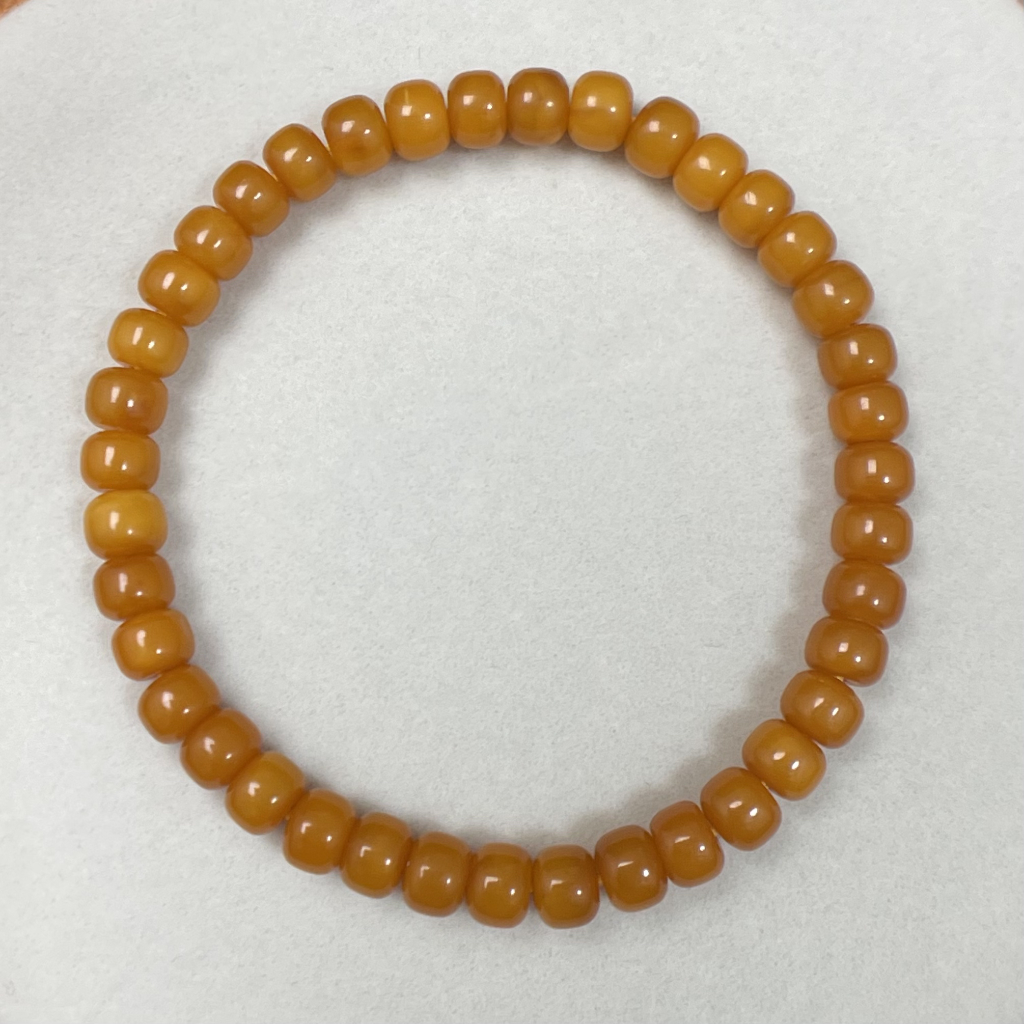 天然蜜蜡老蜜蜡老型珠手串尺寸6mm左右精致款素圈女款