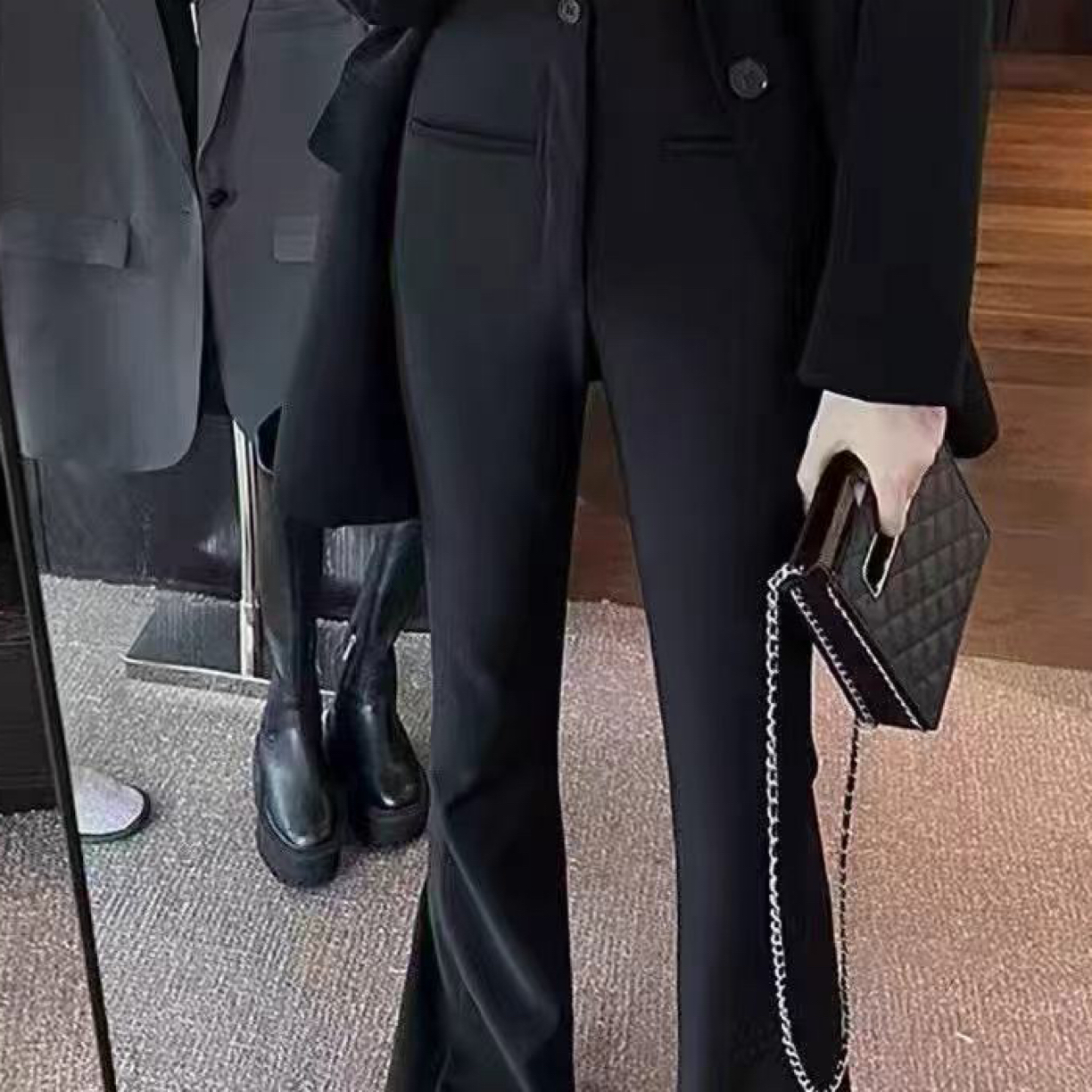 冬季高腰显瘦喇叭气质百搭显瘦长裤