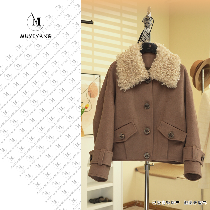 MUYIYANG/慕亦洋【羊毛外套】减龄时尚翻领蝙蝠袖秋冬新款羊毛大衣